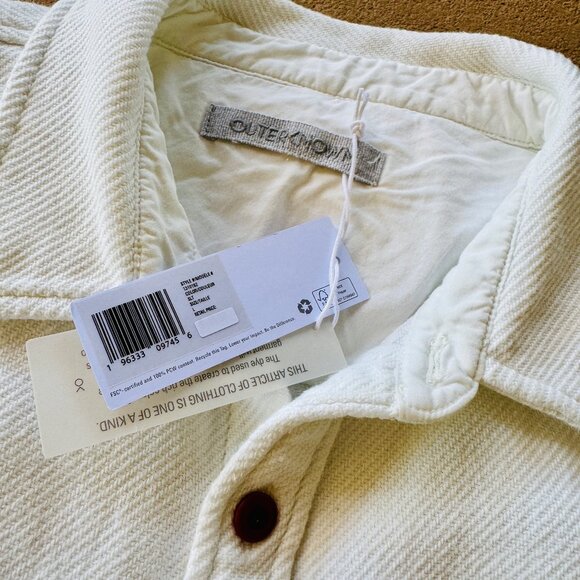 NWT Outerknown 2024 Mens Chroma Blanket Shirt Large Salt White - Picture 4 of 4